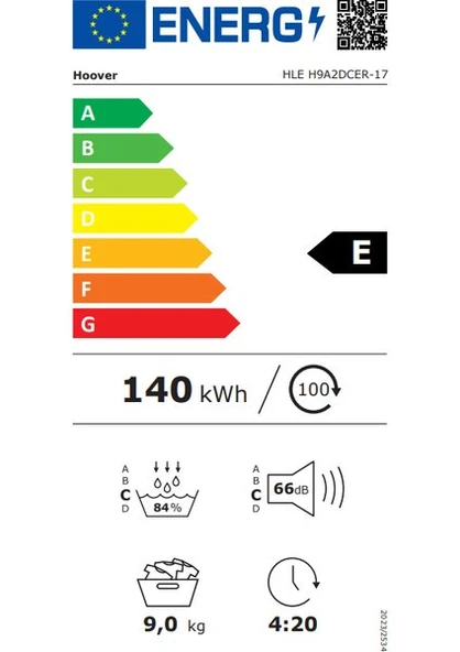Hoover HLE H9A2DCER-17 Wi-Fi 9 KG Isı Pompalı Çamaşır Kurutma Makinesi - 4
