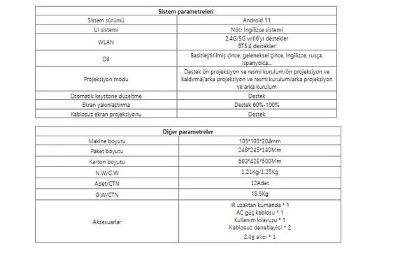 HCS350 Projeksiyon Retro Video Oyunu Konsolu + Android Tv  Android 11.0 TV Projeksiyon - 9