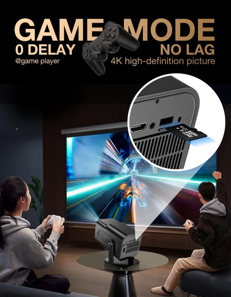 HCS350 Projeksiyon Retro Video Oyunu Konsolu + Android Tv  Android 11.0 TV Projeksiyon - 6