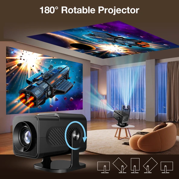 HCS350 Projeksiyon Retro Video Oyunu Konsolu + Android Tv  Android 11.0 TV Projeksiyon - 5