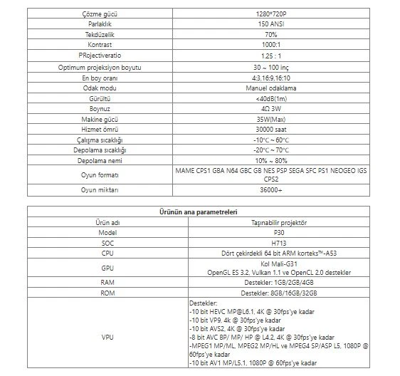 HCS350 Projeksiyon Retro Video Oyunu Konsolu + Android Tv  Android 11.0 TV Projeksiyon - 8