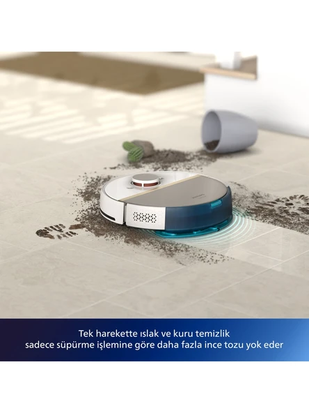 Philips HomeRun 7000 Serisi Aqua XU7000/02 Beyaz Gold Akıllı Robot Süpürge - 4