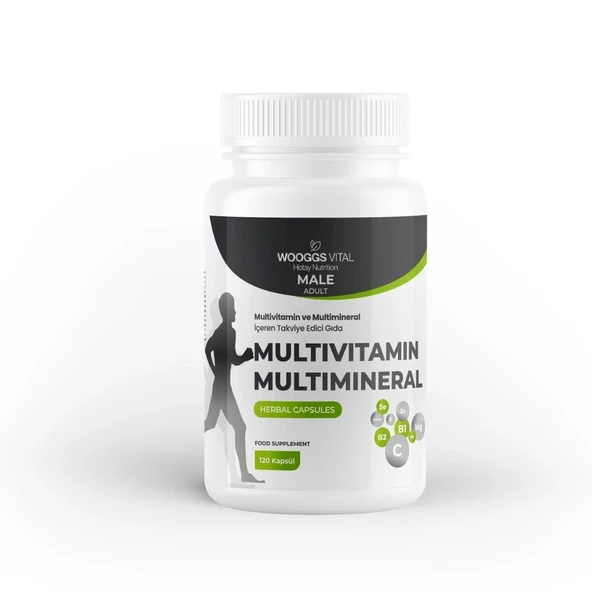WOOGGS VITAL MALE ADULT MULTİVİTAMİN VE MULTİMİNERAL İTEG 120 KAPSÜL ürün görseli 1