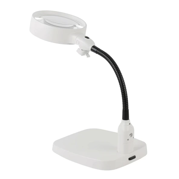 Masaüstü 10x Led Işıklı Büyüteç Okuma El Sanatları Onarım Büyüteç 7765 - Resim 6