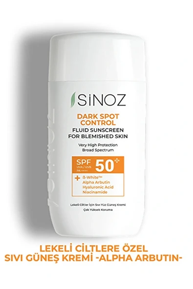 Sinoz SPF 50+ Lekeli Ciltlere Özel Sıvı Güneş Kremi – Leke Karşıtı, Hafif Yapı, Yüksek Koruma, 50 ml - 5