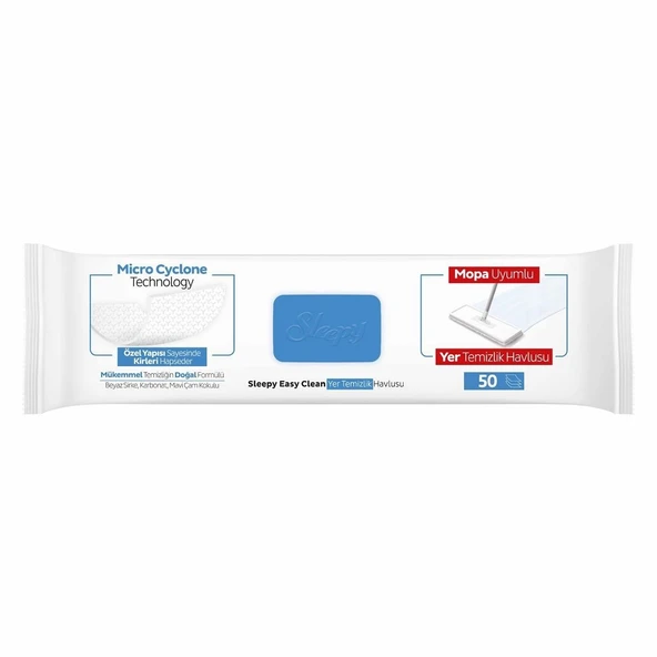 Sleepy Yer Temizlik Havlusu Mop Uyumlu 50 Adet Çamaşır Suyu - 4