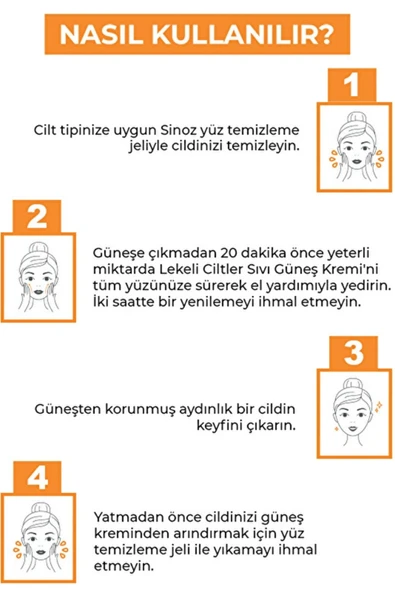 Sinoz SPF 50+ Lekeli Ciltlere Özel Sıvı Güneş Kremi – Leke Karşıtı, Hafif Yapı, Yüksek Koruma, 50 ml - 3