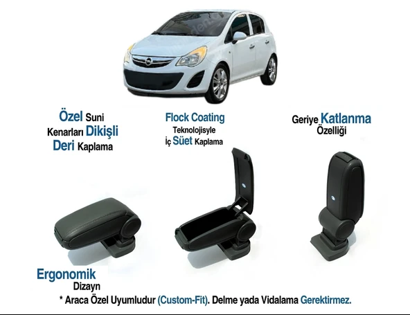CORSA D  ARACA ÖZEL KOL DAYAMA KOLÇAK VİDASIZ 2007 2008 2009 2010 2011 2012 2013 2014 ürün görseli 1