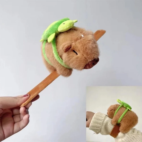 Sevimli Oturan Kapibara Capybara Bileklik Dekoratif Araba Aksesuarı Peluş Oyuncak 17 CM - 4