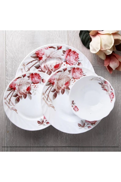 Opal Kase Rose Desen 12.6 cm 6 Adet - 2