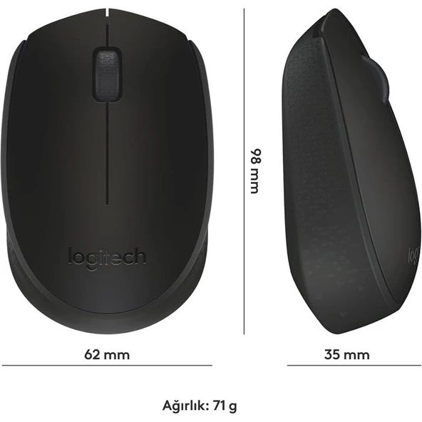 Logitech M171 910-004424 Siyah Optik Kablosuz Mouse - 3