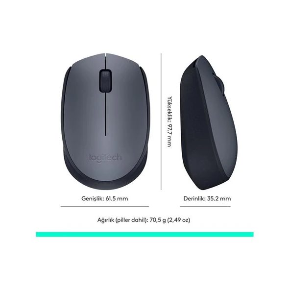 Logitech M170 910-004642 Optik Kablosuz Mouse - 3