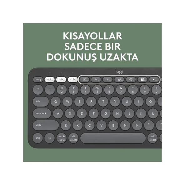 Logitech Pebble Keys 2 K380S 920-011859 Siyah TKL Q Kablosuz Klavye - 2