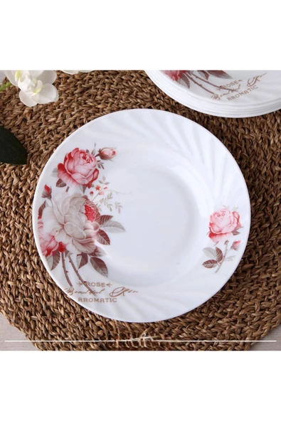 Opal Tatlı Tabak Rose Desen 17.6 cm 6 Adet - 1
