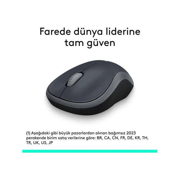 Logitech M185 910-002235 Gri Optik Kablosuz Mouse - 2