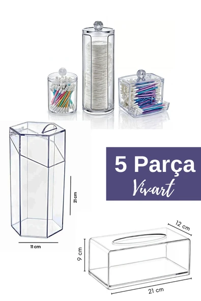 Vivart Blackstone 5 Parça Makyaj & Takı Organizer Seti