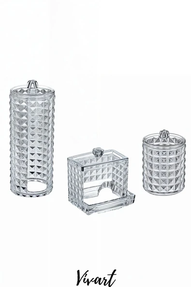 Vivart 3 Lü Kapaklı Makyaj Organizeri Pamukluk Disklik Çok Amaçlı Makyaj Organizeri