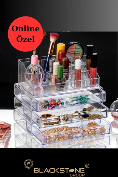 F BLACKSTONE 3 Büyük Boy Çekmeceli Makyaj & Takı Organizeri
