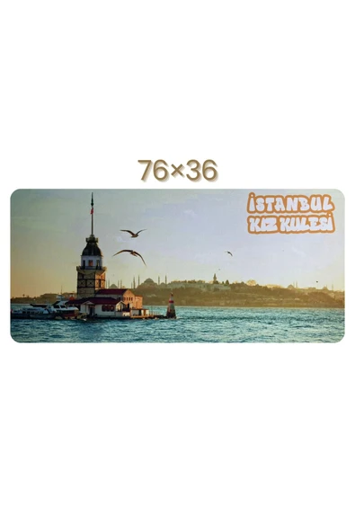 Büyük Boy Kız Kulesi Baskılı Memory Foam Kaymaz Taban Mouse Pad