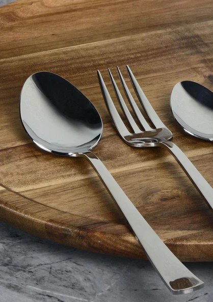 Milas Çatal Kaşık Seti - 30 Parça Çatal Kaşık Takımı - 18/10 Paslanmaz Çelik - 2