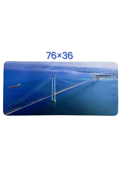 Büyük Boy Köprü Manzara Baskılı Memory Foam Kaymaz Taban Mouse Pad