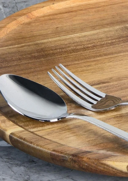 Milas Çatal Kaşık Seti - 30 Parça Çatal Kaşık Takımı - 18/10 Paslanmaz Çelik - 3