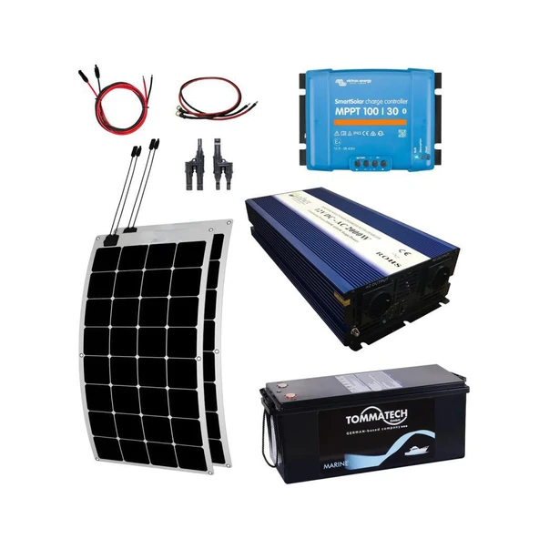 2040W Marin Solar Paketi 170W Esnek Panel 2000W UPS İnverter 2.6KW Lityum Batarya ürün görseli