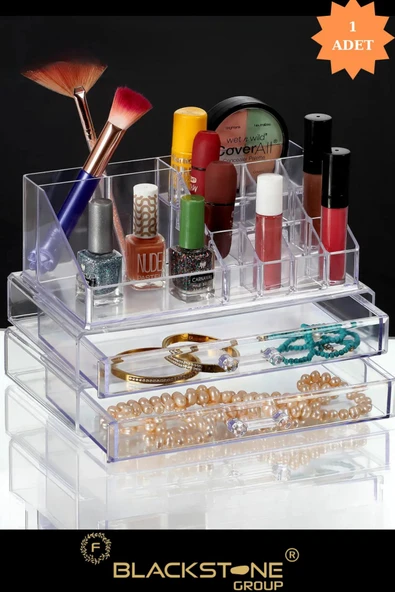 F BLACKSTONE 2 Katlı Çekmeceli Makyaj Düzenleyici Organizer Set