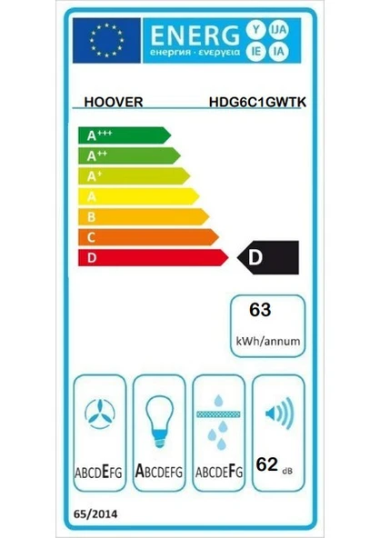 Hoover HDG6C1GWTK Duvar Tipi Davlumbaz - 4