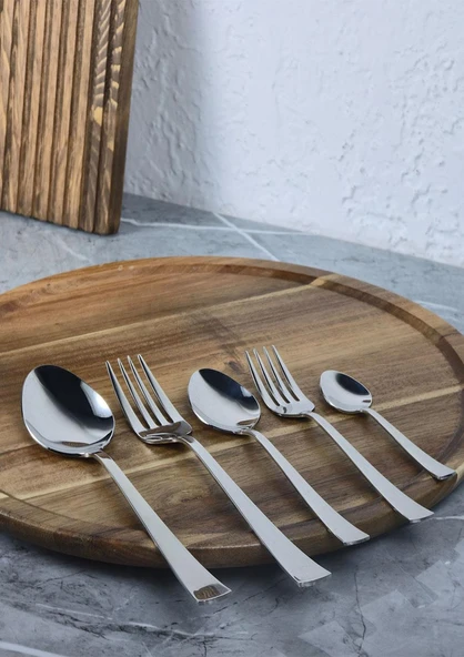 Milas Çatal Kaşık Seti - 30 Parça Çatal Kaşık Takımı - 18/10 Paslanmaz Çelik