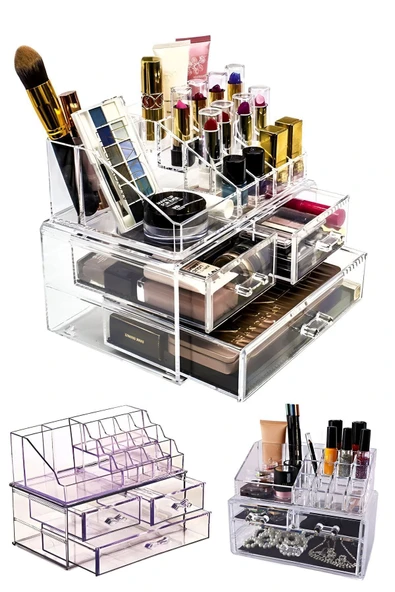 Vivart 3 Çekmeceli Makyaj Düzenleyici Organizer Set Makyaj Fırçalık