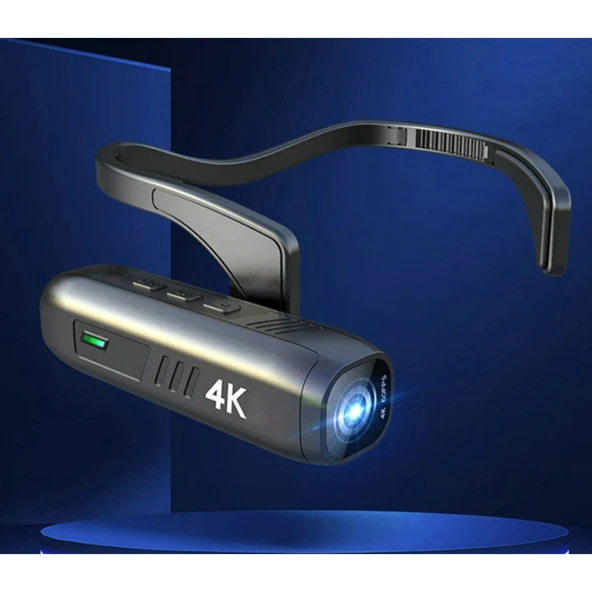 Ozmik 4K Kafa monte Video kamera 120d geniş açı Lens dahili pil APP kontrolü