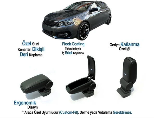 PEUGEOT 308 ARACA ÖZEL KOL DAYAMA KOLÇAK VİDASIZ 2014 2015 2016 2017 2018 2019 2020 2021 2022 2023 20224