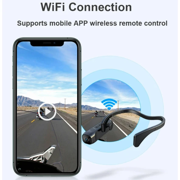 Ozmik 4K Kafa monte Video kamera 120d geniş açı Lens dahili pil APP kontrolü - 12