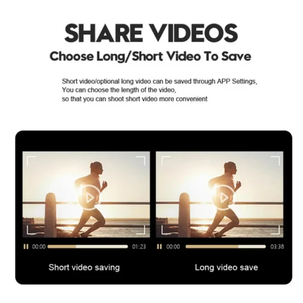 Ozmik 4K Kafa monte Video kamera 120d geniş açı Lens dahili pil APP kontrolü - 9