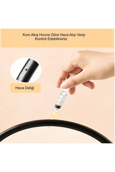 Plentiful Hareketli 3D Kum Saati 30cm Büyük Boy Mavi Yuvarlak 12inch Cam Dekoratif Sanatsal Rahatlatıcı - 6