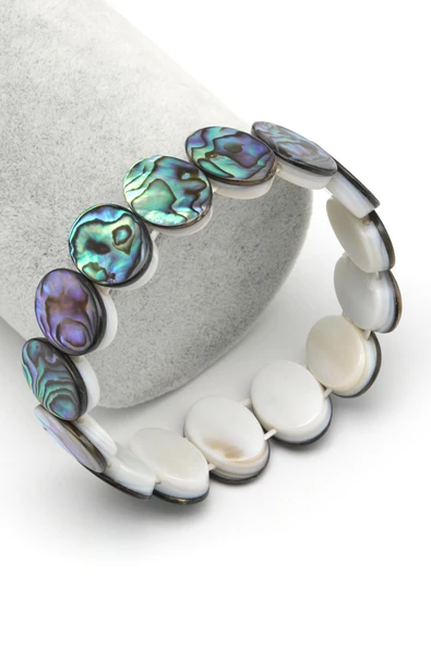 Sedef Doğal Taş Bileklik 13 x 18 mm Özel Kesim ürün görseli