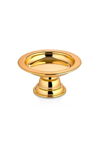 6'lı Dekoratif Gold Kaplama Ayaklı Lokumluk Makaronluk Kahve Yanı Sunumluk Lokumluk - 4