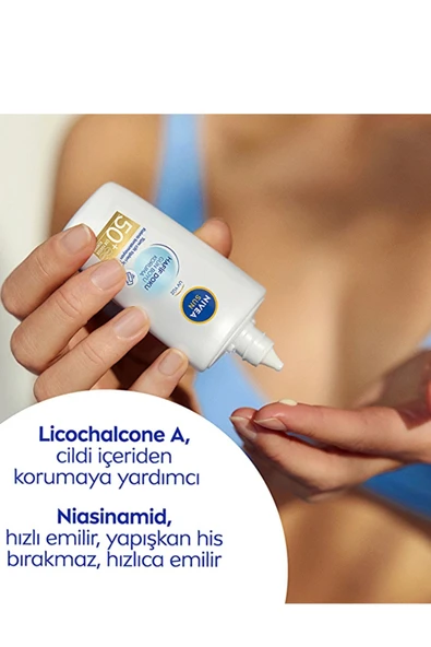 Nivea Sun Hafif Dokulu Güneş Koruyucu Yüz Kremi 50SPF 40 ml - Resim 4