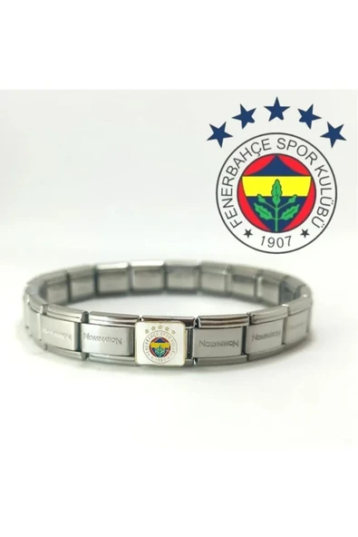 Stainless Stell Italyan Nomination Fb Taraftar Bileklik 316l Çelik Paslanmaz Kararmaz 19cm