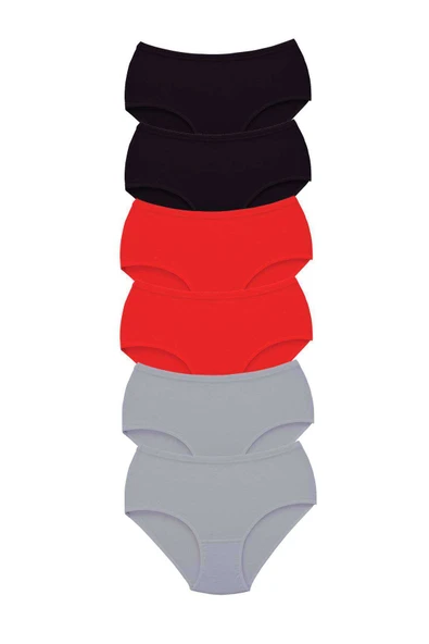 6 Adet Tutku Kadın Yüksek Bel Bato Kalın Lastik Külot S12 - Resim 2