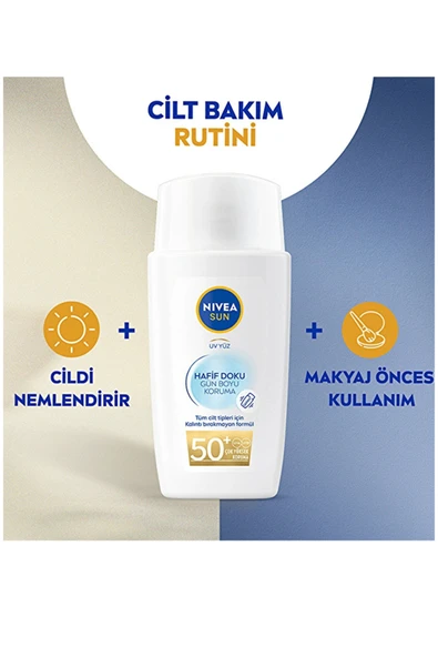 Nivea Sun Hafif Dokulu Güneş Koruyucu Yüz Kremi 50SPF 40 ml - Resim 2