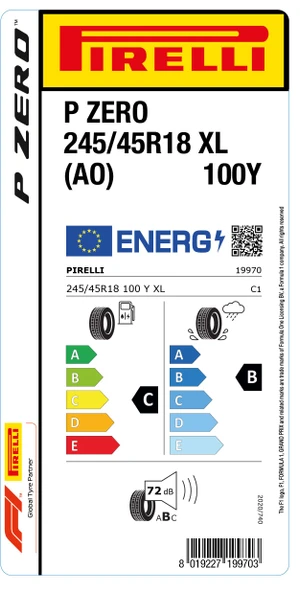 PİRELLİ 245/45R18 100Y XL AO P ZERO YAZ LASTİGİ ÜRETİM YILI:2025 - 2