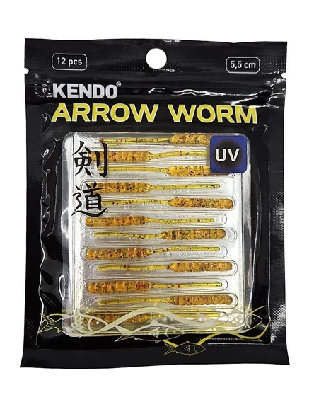 Kendo Arrow Worm Lrf Silikonu 5.5cm 12 Adet - Karides kokulu - Resim 3
