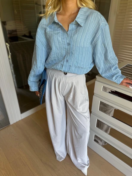 Kadın Pantolon Taş Rengi - Resim 3