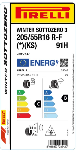 PİRELLİ 205/55R16 91H RFT * WINTER SOTTOZERO KIŞ LASTİGİ ÜRETİM YILI:2022 - 2