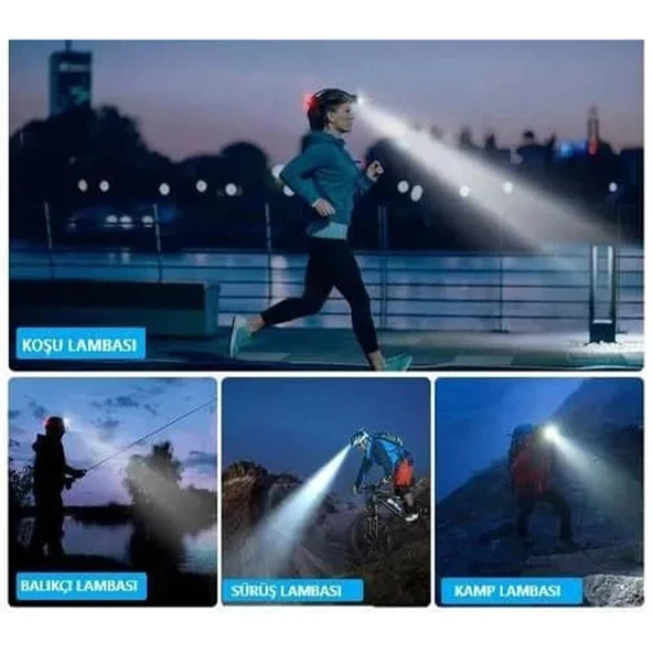 Cata CT-9123 USB Şarjlı Poyraz Kafa 200Lm IP44 Su Geçirmez COB Dağ Gece Balıkçılık USB Şarjlı Beyaz Işık 6400K - 7