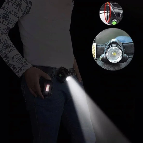 Cata CT-9123 USB Şarjlı Poyraz Kafa 200Lm IP44 Su Geçirmez COB Dağ Gece Balıkçılık USB Şarjlı Beyaz Işık 6400K - 3