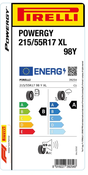 PİRELLİ 215/55R17 98Y XL POWERGY YAZ LASTİGİ ÜRETİM YILI:2025 - 2