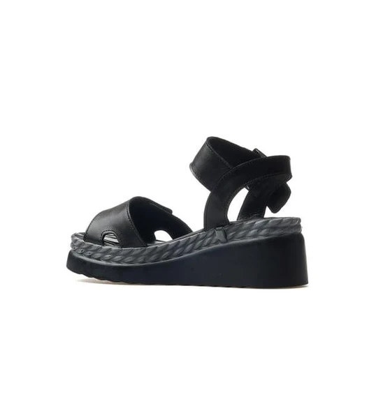 VENÜS 2512303Y DOLGU TABAN DERİ KADIN SANDALET - 4